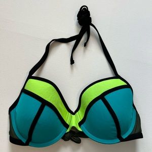 Blue and Lime Bikini Top D/DD